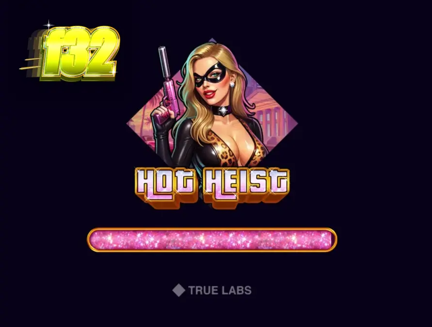 Tampilan antarmuka slot Hot Heist dengan tema neon dan simbol kriminal